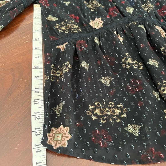 Lucky Brand Swiss Dot Top | size S | black/multicolored - Picture 5 of 7